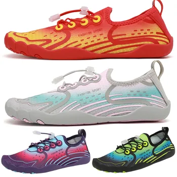 Лятна еластична, бързосъхнеща обувки за боси, дамски унисекс обувки за водни разходки, йога, фитнес, почивка на открито, на плажната аква-обувки Изображение
