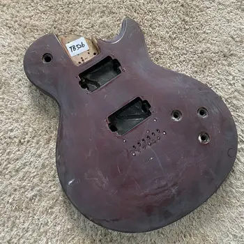 МИГ Оригинален недовършена корпус LP-китари от масив липа вино-червено, крепящийся заключи САМ и резервни части за китара TB526 Изображение
