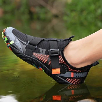 Многофункционална мъжки водна обувки, бързосъхнеща дишаща нескользящая водна обувки, плажна обувки за гмуркане, сърф, гмуркане Изображение