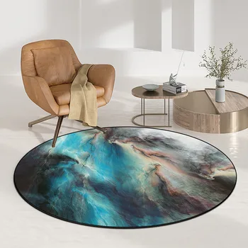 Модерен през цялата килим с абстрактно облак, противоскользящий подложка за пода в дома на хол, на централната маса, декоративна подложка за пода, вратата мат Изображение