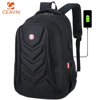 Мъжки бизнес раница за преносим компютър с порт USB-зарядно устройство, водоустойчив пътни чанти, училищна чанта, 15 