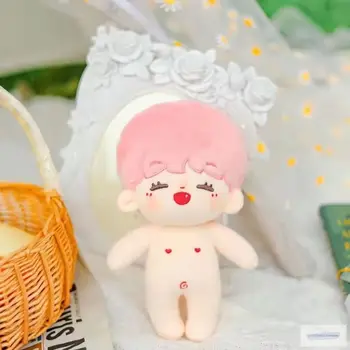 НОВ момче с розови коси 20 см, корейската стоп-моушън облекло Kpop, EXO, сладък костюм, меки играчки, кукли, плюшени за кукли-идоли, звезди играчка, подарък Изображение