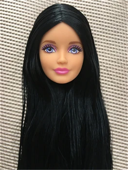 Нова наполовина выбритая цветна глава на кукла, с тънка коса, без коса, Добър грим, играчки за кукольной главата 1/6, качествени детайли за куклено глави принцеса играчки със собствените си ръце Изображение