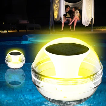 Нова слънчева RGB лампа с плаващ водно топка, лампа за украса на открития басейн, водоустойчив градински led лампа за сватбени партита Изображение