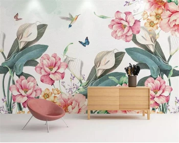 Потребителски тапети Растение цвете детска стая, разтегателен фон монтиране на украса фреска, 3d тапети стенопис papel de parede Изображение
