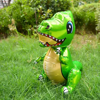 Пред 3D балони от фолио с динозавром, украса за парти в чест на рождения ден на тема динозаври, балони с животни от джунглата, за да проверите за партита, гелиевые топки Изображение