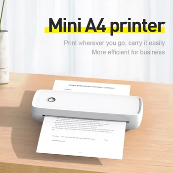 Преносим принтер A40 за хартия с формат A4 Portable USB, Bluetooth термотрансферный принтер за системна печат IOS Android Изображение