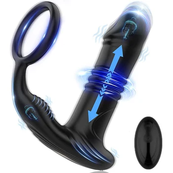 Приложение Bluetooth, вибратор за анален корк, Мъжки Масажор на простатата, пръстен за пенис вибратори за забавяне на еякулацията, Анален накрайник за гей Изображение