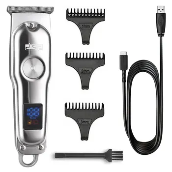 Професионална акумулаторна машинка за подстригване за коса за мъже, машина за подстригване на брада, фризьорски салон електрическа машина за рязане на коса Изображение