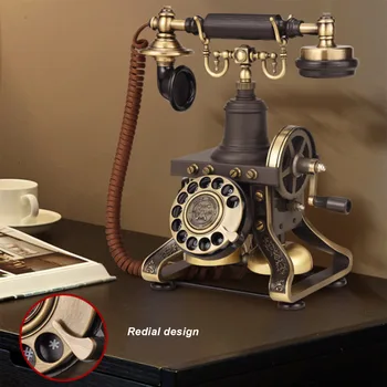 Ретро стационарен телефон, старомодна кабелен телефон, с регулируема сила на звука за  Изображение