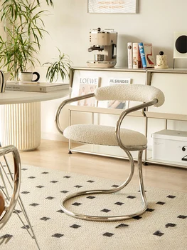 Скандинавски луксозен стол за Хранене, Мебели за хола, Кафе стол, креативен дизайнерски стол във формата на Змия, облегалка за спални, Стол за грим Изображение