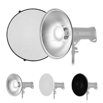 Стандартен рефлектор Andoer 41 см, закопчаване Bowens с бял конус, рефлектор за студийната портретна стробоскопической светкавица Изображение
