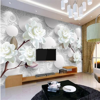 Тапети по поръчка Beibehang модни цветя 3d papel de parede 3d para sala atacado papel de parede infantil duvar kagit behang Изображение