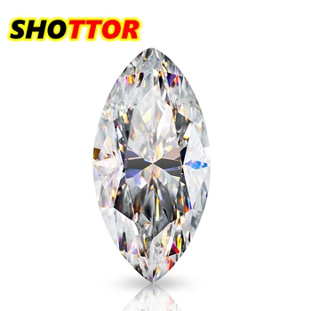 Търговия на едро с фабрика SHOTTOR, муассанит под формата на Марикезы супер Бял цвят D, россыпь камъни с диамантен пръстен, сертифициран GRA, за бижута Изображение