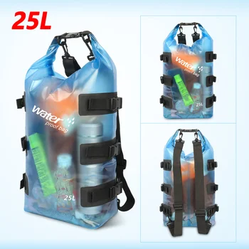 Ултра тънък прозрачен водоустойчива раница с обем 25 л, PVC, чанта за съхранение, за плуване, за риболов, рафтинг, спорт, водоустойчив суха чанта, кофа, херметически торбички Изображение