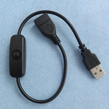 Универсален USB-кабел за захранване от мъжа към жената с превключвател Настолна лампа led лента USB вентилатор линия на храна Изображение
