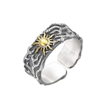 Уникален дизайн на новия слънчев пръстен за момчета tide, оригинален дизайн, нишевое мъжки пръстен в стил ретро. Изображение