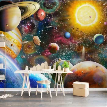 Фантастично Пространство, Вселената, Планета, на Звездното небе, стенни тапети за детска стая, хол, детски стаи, спални, Интериор, 3D Тапети Изображение