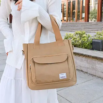 Холщовая чанта Дамски Холщовая чанта Дамски Пригородная чанта 2023 Нова Найлонова чанта-Месинджър Голям капацитет, Чанта за отдих, женствена чанта през рамо Изображение