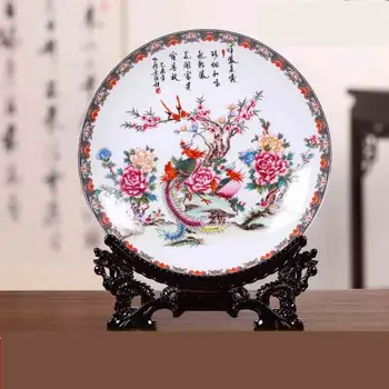 Цзиндэчжэнь керамични подвесная плоча декоративна плоча китайското монтиране на украса хол, кабинет, декоративни елементи ръчна изработка аксесоари Изображение