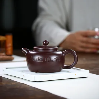 Чайник за чай от Исинской сурова руда, китайски чайник ръчно изработени от лилава глина, уреди за Красота, чайна церемония, Персонализирани Подаръци, вратовръзка Гуаньинь 190 мл Изображение