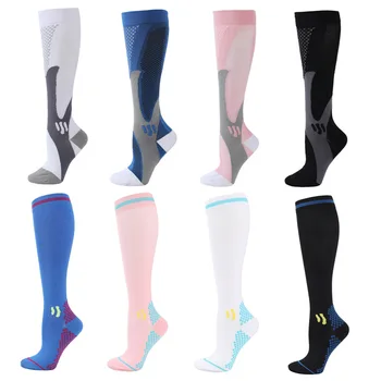 Чорапи за телета с въже за скачане с дымоходом, чорапи с дълга тръба, спортни ластични чорапи за колоездене на открито, фитнес, спортни чорапи Изображение